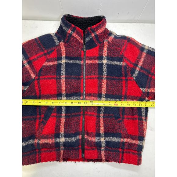 American Eagle women’s plaid cropped wool blend zip up coat in size M - Picture 6 of 7